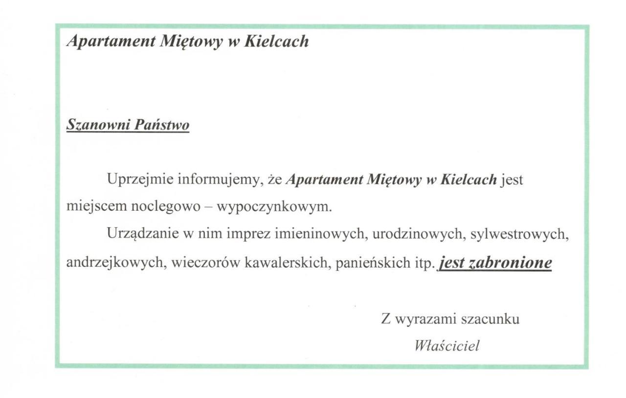 Apartament Miętowy z 2 sypialniami i miejscem parkingowym Kielce Zewnętrze zdjęcie